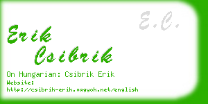 erik csibrik business card